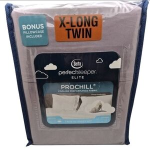 Serta Perfect Sleeper Elite ProChill X-Long Twin Cooling Sheet Set - Light Gray